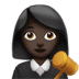 👩🏿‍⚖️ woman judge: dark skin tone display on Apple